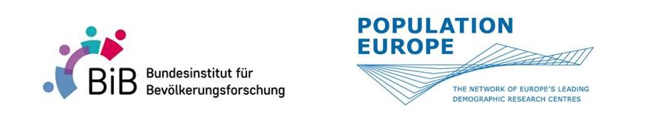 Logos für das Bundesinstitut für Bevölkerungsforschung und Population Europe