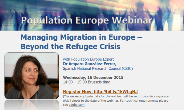 Dr Amparo González-Ferrer: Managing Migration in Europe – Beyond the Refugee Crisis