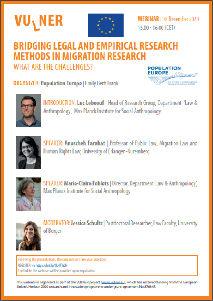 Event: Webinar - Bridging Legal and Empirical Research Methods in Migration Research: What Are the Challenges?
