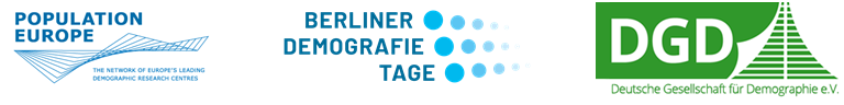 Logo Population Europe, Berlin Demography Days, and Deutsche Gesellschaft für Demografie