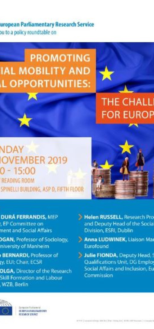 Event: Promoting Social Mobility and Equal Opportunities: The Challenge for Europe