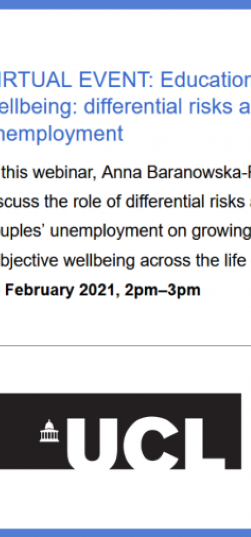 Event: Educational inequalities in wellbeing: differential risks and couples unemployment