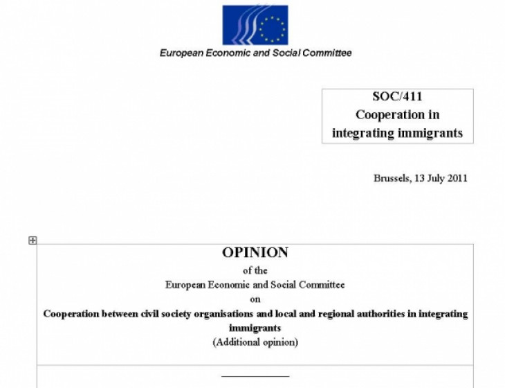 Books and Reports: Cooperation In Integrating Immigrants (EESC Opinion)