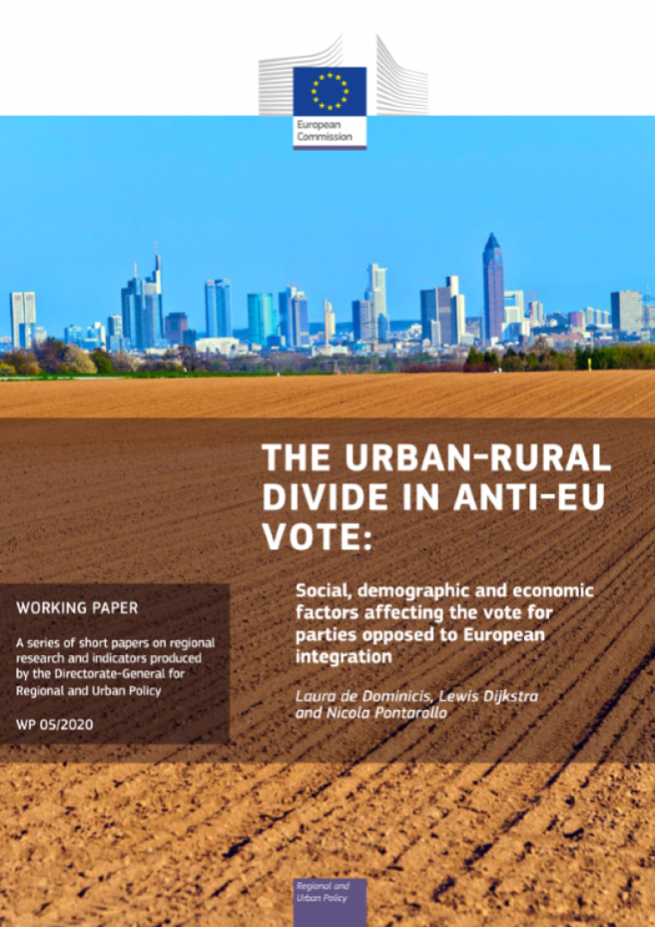 Cover of Working Paper "The Urban-Rural Divide in Anti-EU Vote