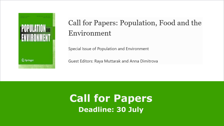 Call for Papers: Population, Food and the Environment