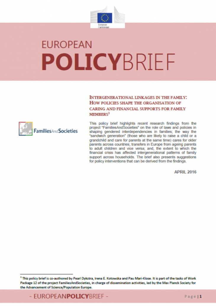 Books and Reports: European Policy Brief: Intergenerational Linkages in the Family
