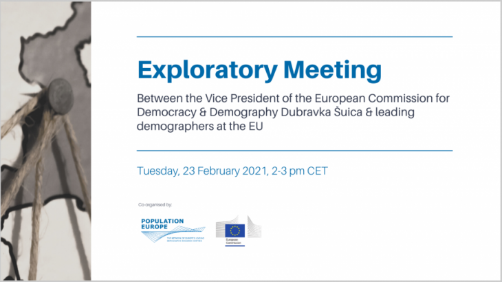 News: Exploratory Meeting between the Vice President of the European Commission for Democracy and Demography Dubravka Šuica & leading demographers at the EU