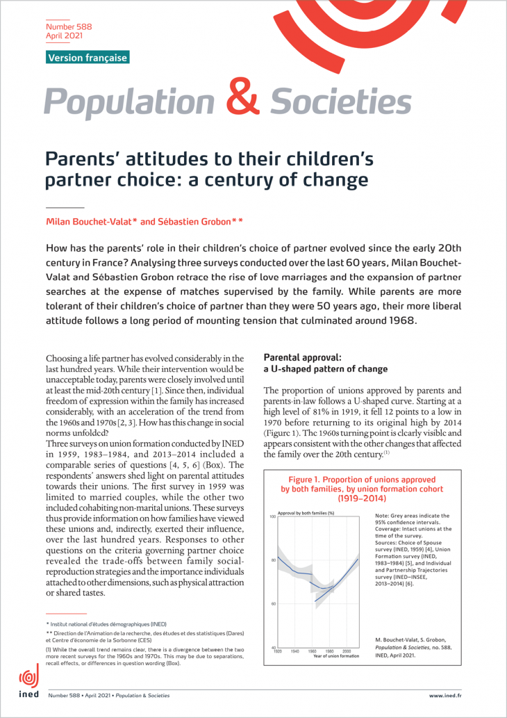 Parents’ attitudes to their children’s partner choice: a century of change