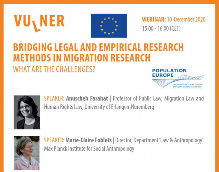 VULNER Webinar: 'Bridging Legal and Empirical Research Methods in Migration Research - What are the Challenges?'