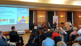 A panel of five, with an audience. A slides presentation promotes the Einstein Center's Berlin Insights series