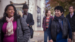 Group of older people taking a walk